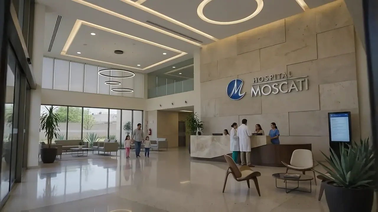 El lobby del hospital con gente