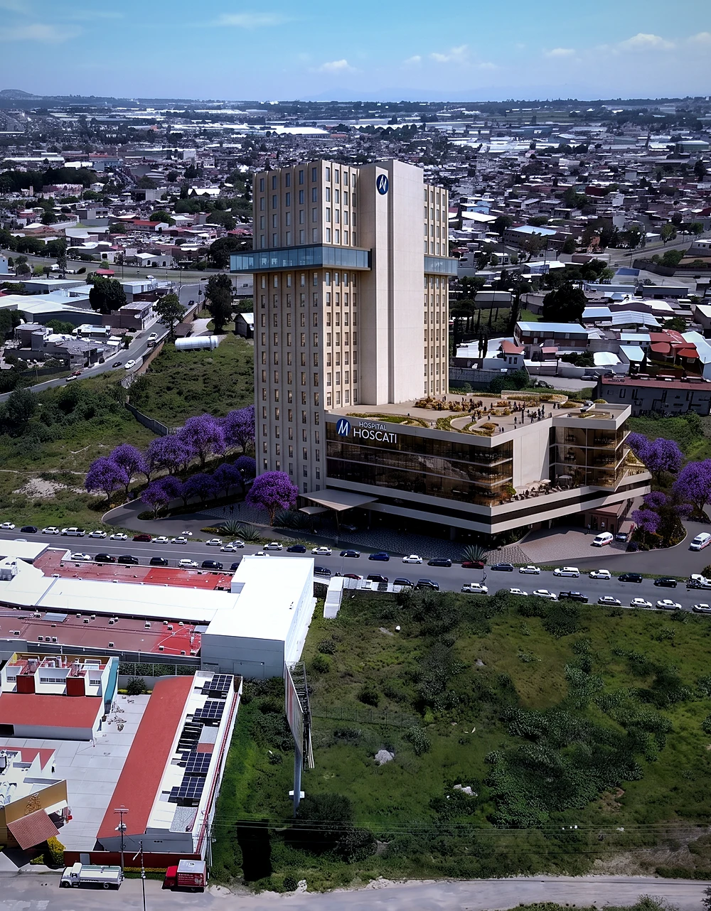 Hospital Moscati sobre el corredor de la 57