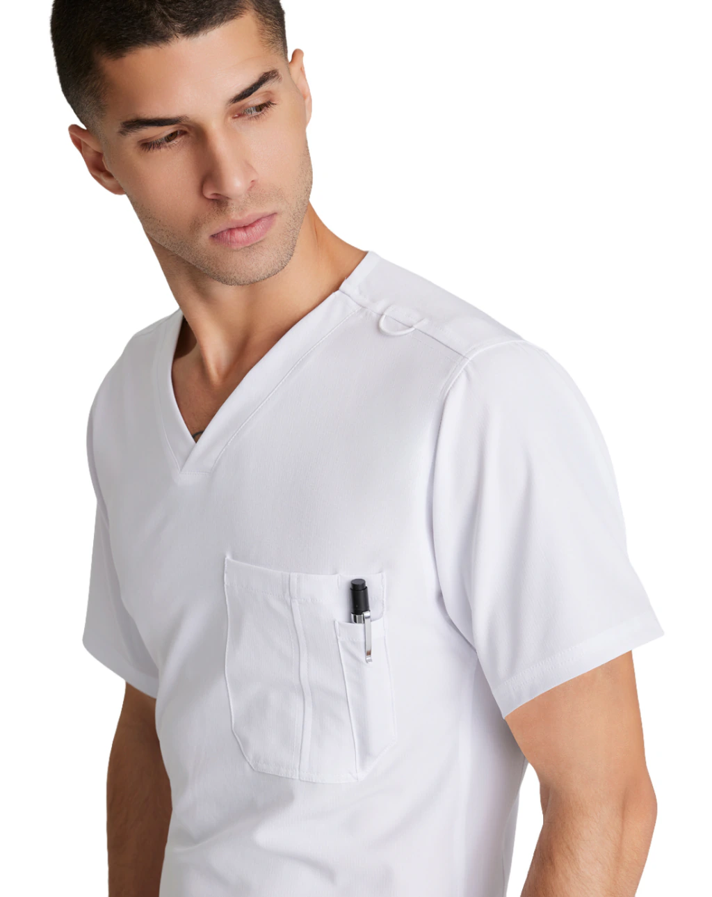 Vista 4 de Pijama Quirúrgica Blanca Para Hombre Skechers SK0112-SKP718