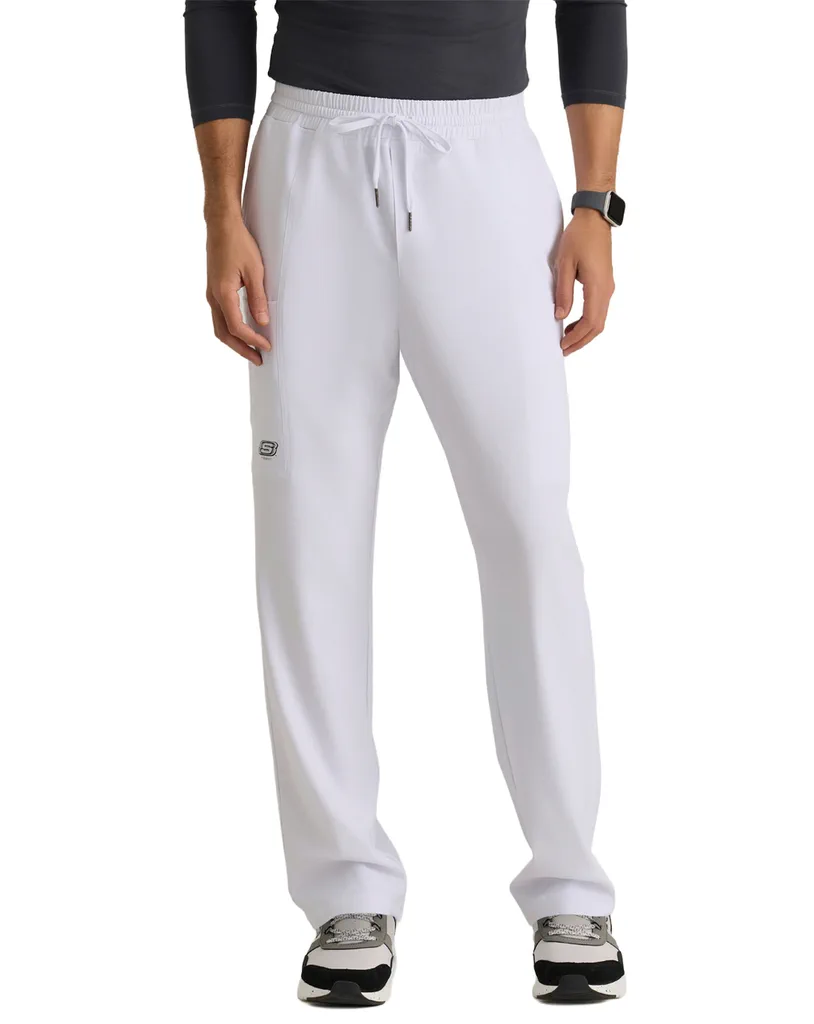 Vista 3 de Pijama Quirúrgica Blanca Para Hombre Skechers SK0112-SKP718